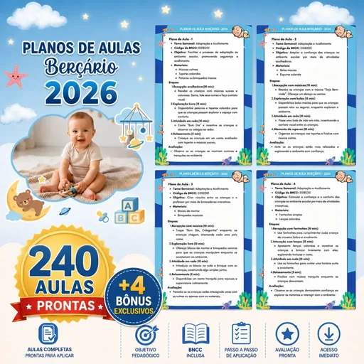 Material completo com 240 planos de aula e 4 bônus